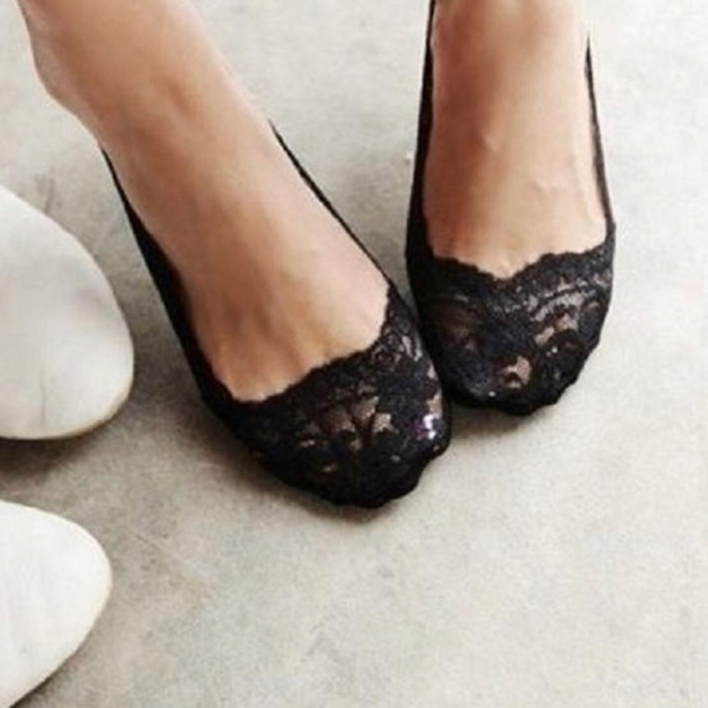 Ankle lace socks- Black